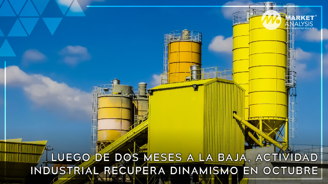Luego de dos meses a la baja, actividad industrial recupera dinamismo en octubre