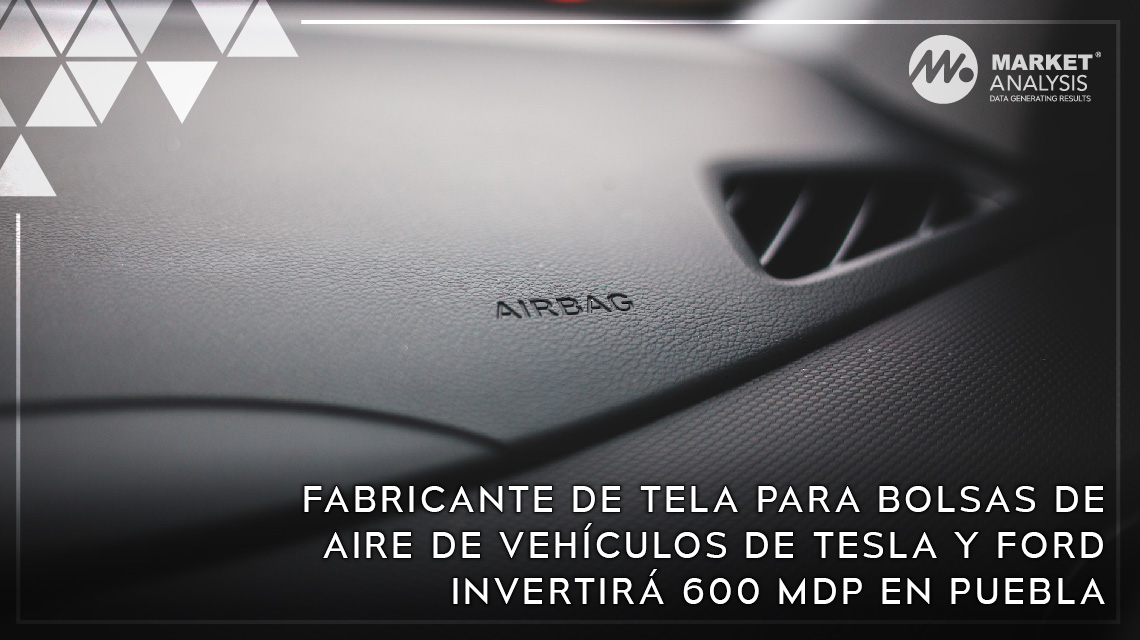 Fabricante de tela para bolsas de aire de vehículos de Tesla y Ford invertirá 600 mdp en Puebla